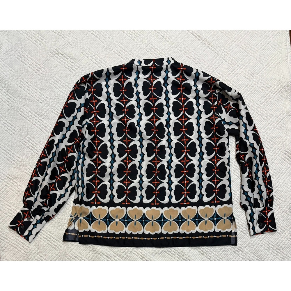 Ann Taylor Women's Floral Geometric Long Sleeve Blouse Size Small Office Classic - Picture 8 of 8
